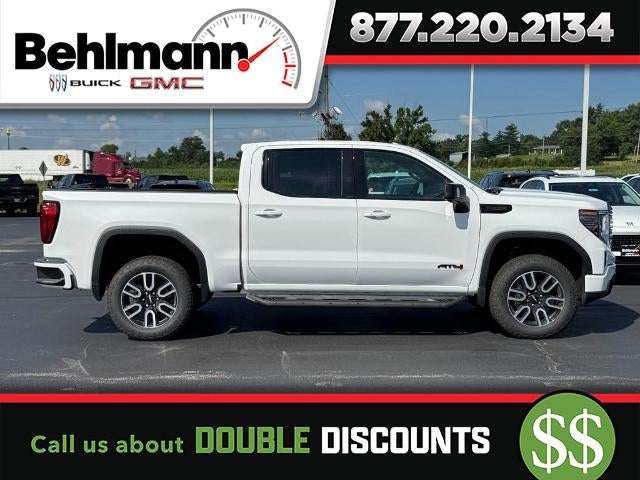 2026 GMC Sierra 1500 4WD Crew Cab AT4 in Summit White — front three-quarter view