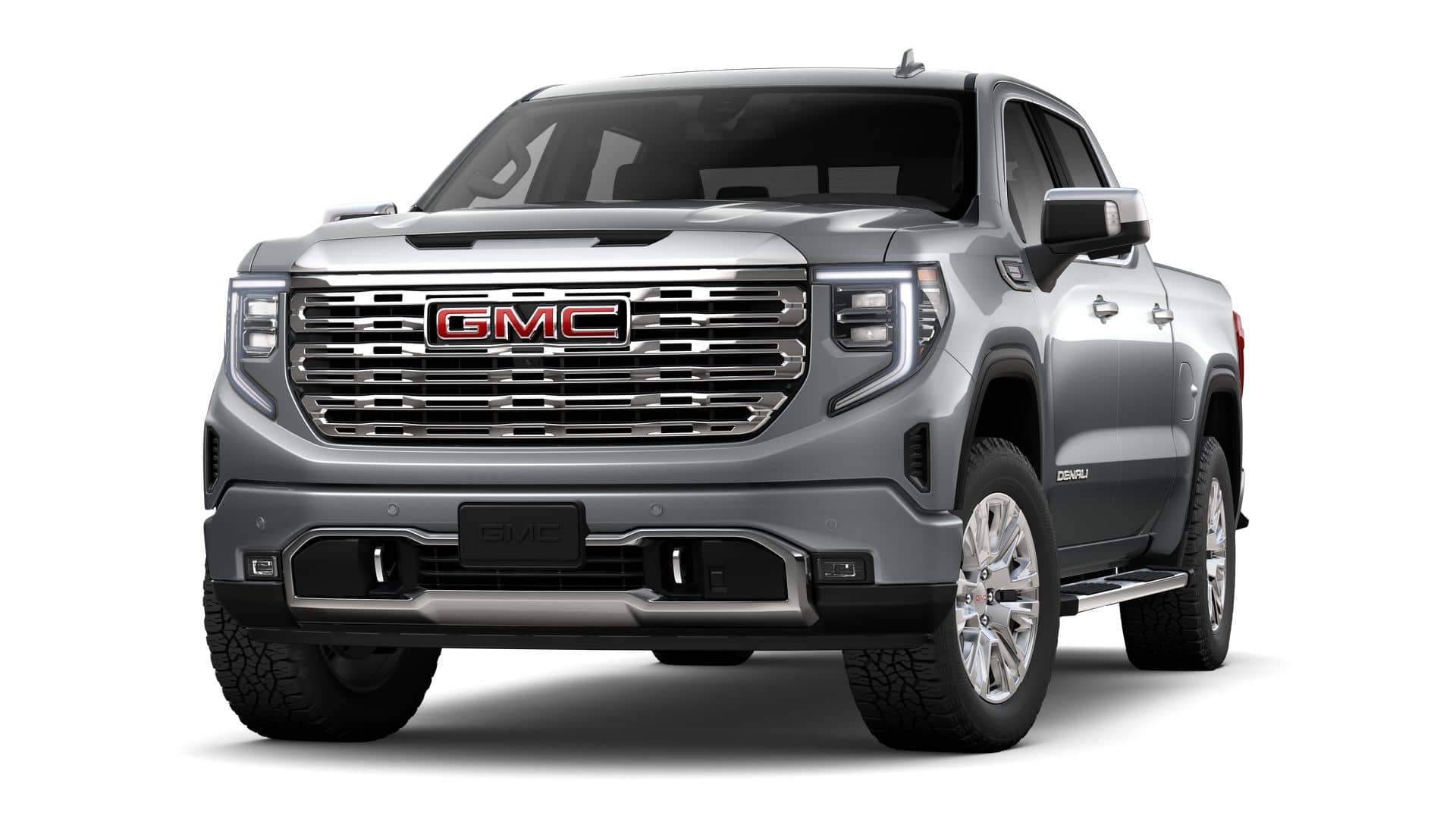2026 GMC Sierra 1500 Denali in Sterling Metallic — front three-quarter view
