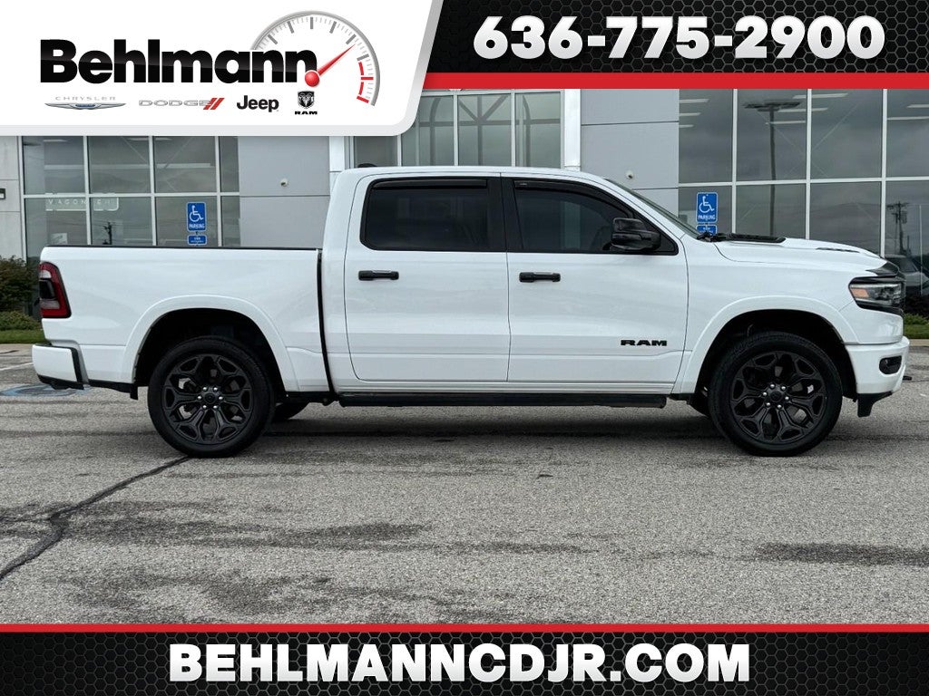 2023 RAM 1500 Limited in Bright White Clearcoat — front three-quarter view